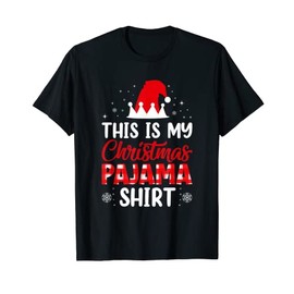 My Christmas Pyjamas Plaid Christmas Pyjamas T-Shirt, black
