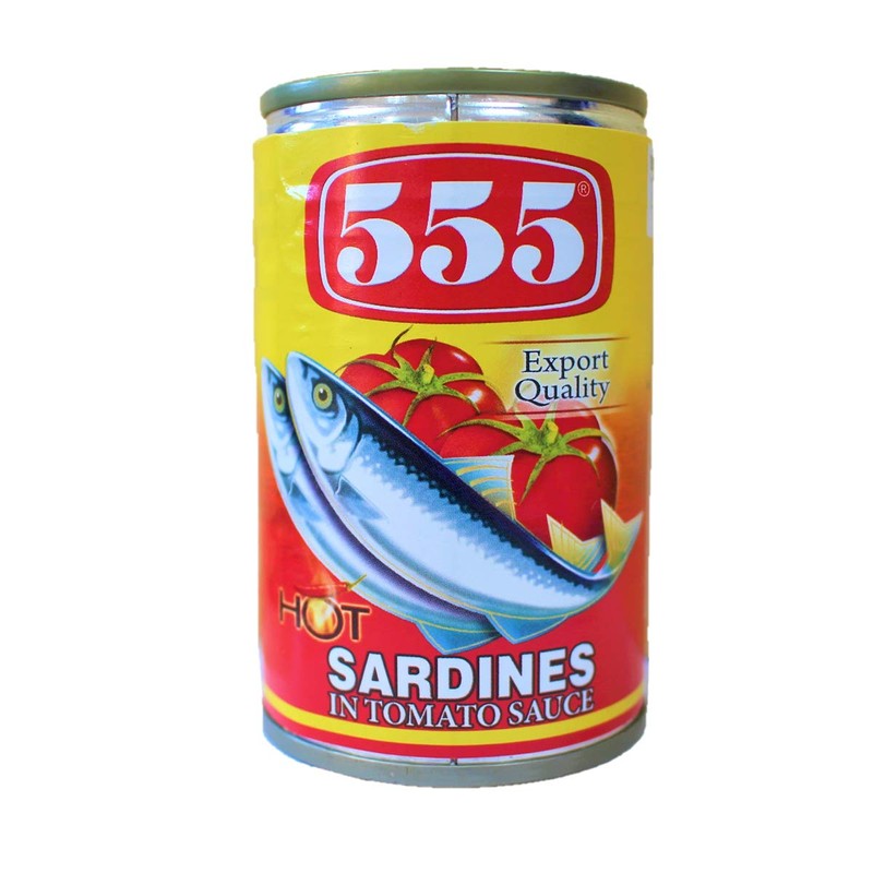 555 Sardines in Tomato Sauce with Chili (Hot) 5.5oz (155g),