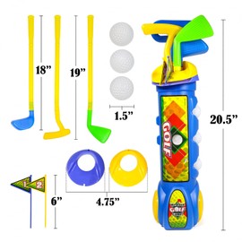 KidPlay Products Kids Toddler Outdoor Golf Club Pretend Play Set - Blue