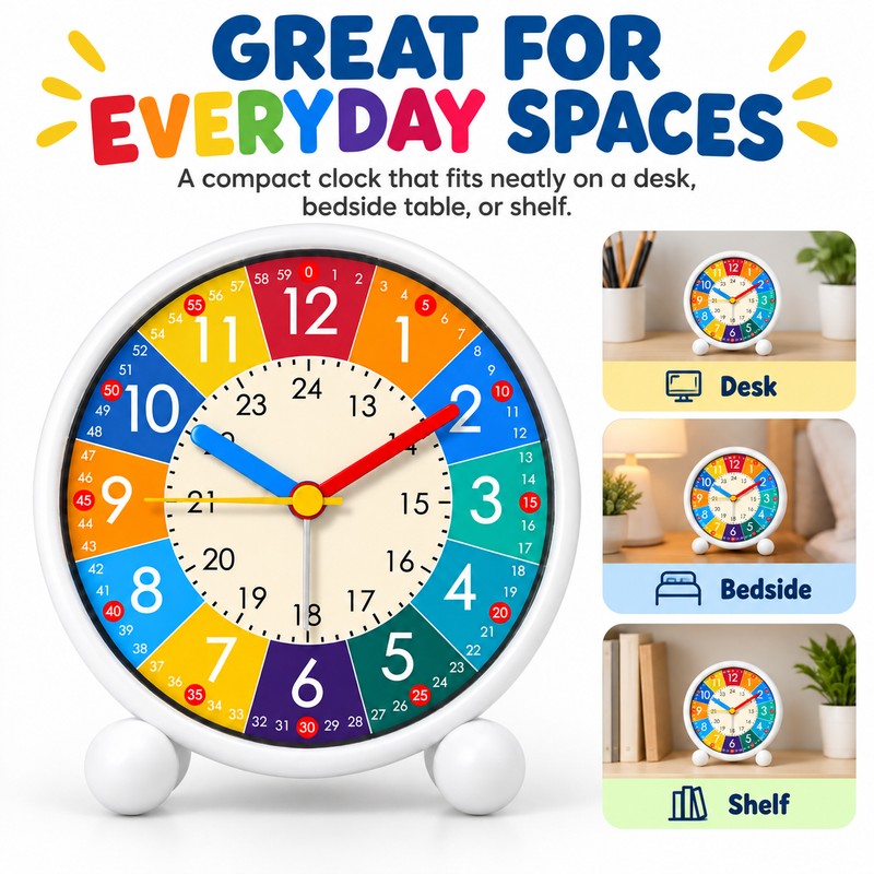Cute Cartoon Alarm Clock for Kids and Students – Silent