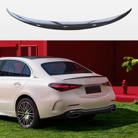 Spoiler for Benz C Class W205 C300 C43 Sedan 2021-2015 Without Drilling ABS Rear Trunk Spoiler Wing for AMG C43 (Glossy Carbon Fiber)