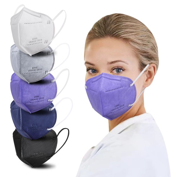Borje KN95 Face Masks 50 Pcs, 5-Ply Protection Multicolor KN95