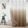 TWLSNCD No Hook Ombre Brown Shower Curtain with Snap in