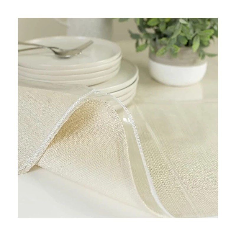R L Plastic Tablecloth Protector Crystal Clear Vinyl (70" Round)