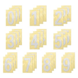 YIKIADA Silver Mailbox Number 3 Set Vinyl Sticker Self-Adhesive Decal Waterproof Door Signs House Address Numbers 0-9 for Outside Home Office 30 PCS
