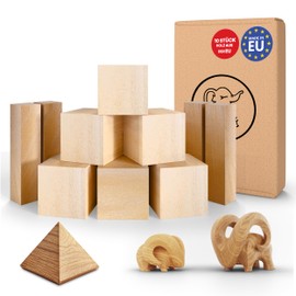 Eli® Linden Carving Wood - Medium Set Wooden Block - Which Basswood for Carving or Turning - Carving Template - Carving Set Wooden Blanks - Squared Wood - Wood for Adults and Children - Craft Set