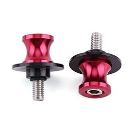 Swing Arm Spool, 2PCS 6/8/10mm Premium Motorcycle CNC Rear Stand Swing Arm Spool Sliders Stand Swingarm Bobbins (6mm -Red)