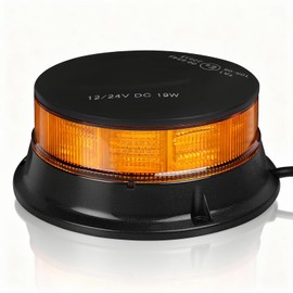 LED Amber Beacon Strobe Light, 4.2" Flashing Emergency Lights, Permanent Mount 360°Rotating Rooftop Safety Warning Light for Vehicles, Trucks, Tractor, Postal Car Golf Carts UTV & ATV Car