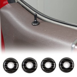 Voodonala for F150 Door Lifting Bolt Lock Pin Pins Ring Cover Trim for Ford F150 2015 up (Carbon Fiber Grain)