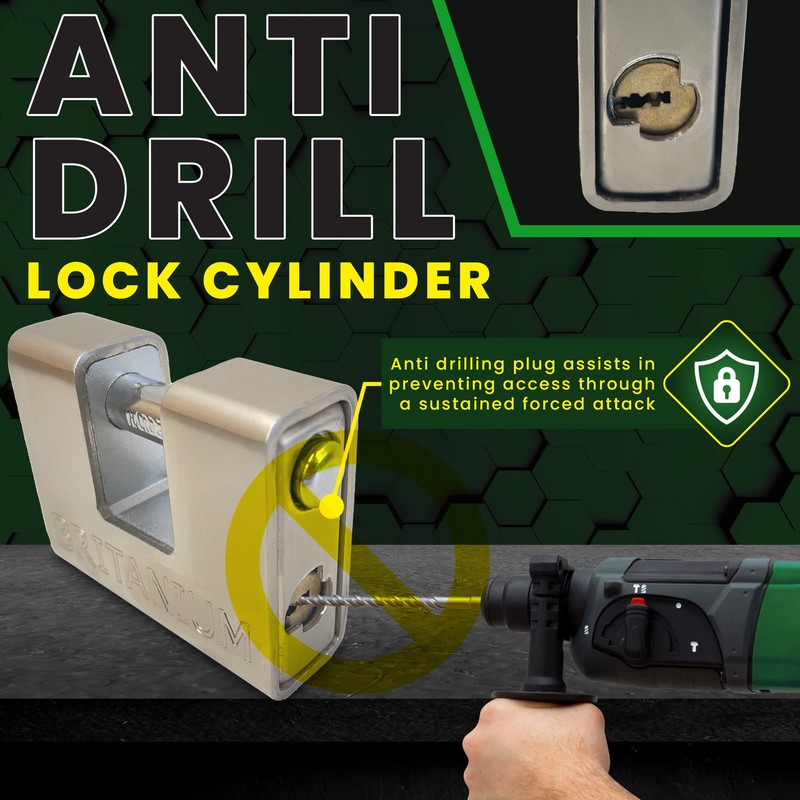 Britanium® BRP/74 [Armoured] High Security Container Padlock - [Heavy Duty]