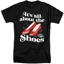 Popfunk The Wizard of Oz All About The Shoes Unisex Adult Tall T Shirt (2X-Large) Black