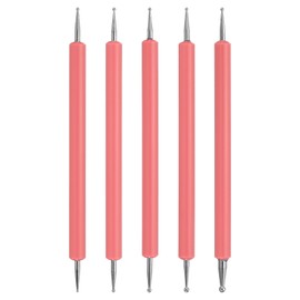 PATIKIL Ball Embossing Stylus, 5 Pcs Embossing Tracing Stylus Metal Scoring Tracing Pen Nail Dotting Tool for DIY Nail Design Transfer Drawing Craft, Pink