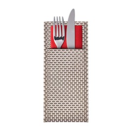 Westmark 6 Napkin / Cutlery Pockets 24 x 9 cm Synthetic Saleen Edition Elegance Grey / Silver 01210344250