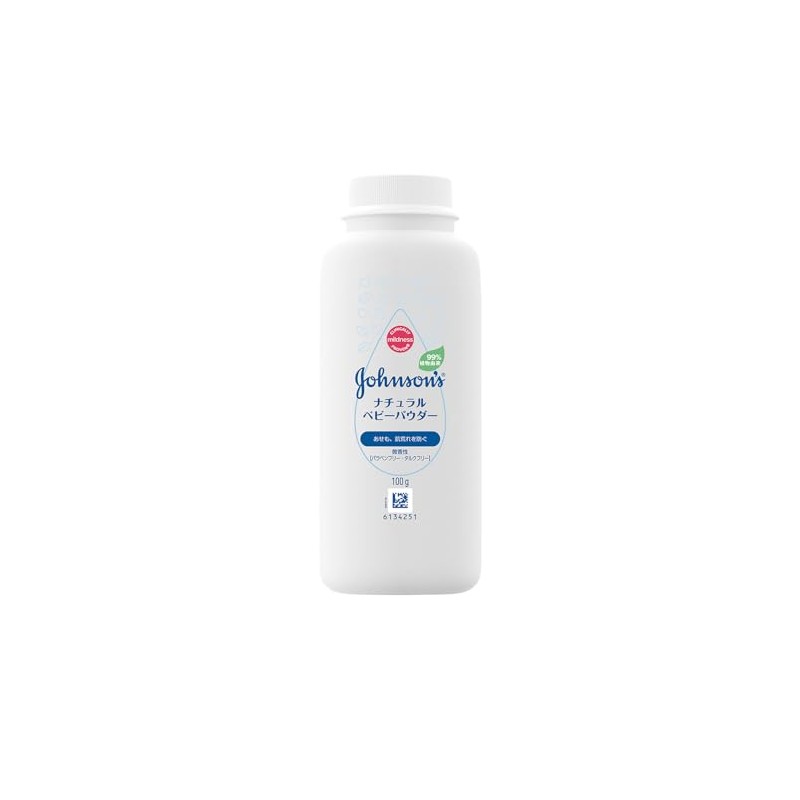 Johnson Natural Baby Powder, 3.5 oz (100 g) x 4