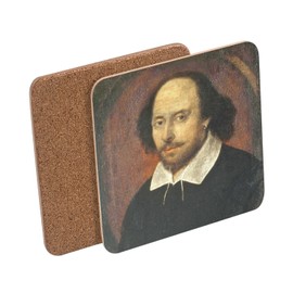 Cork Coaster - William Shakespeare English Writers Theatre Portrait Painting - 1 Piece (95x95mm)