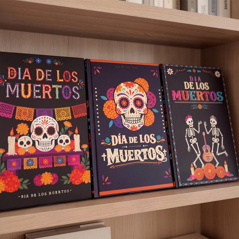 3 Pcs Day of the Dead Halloween Decor Books