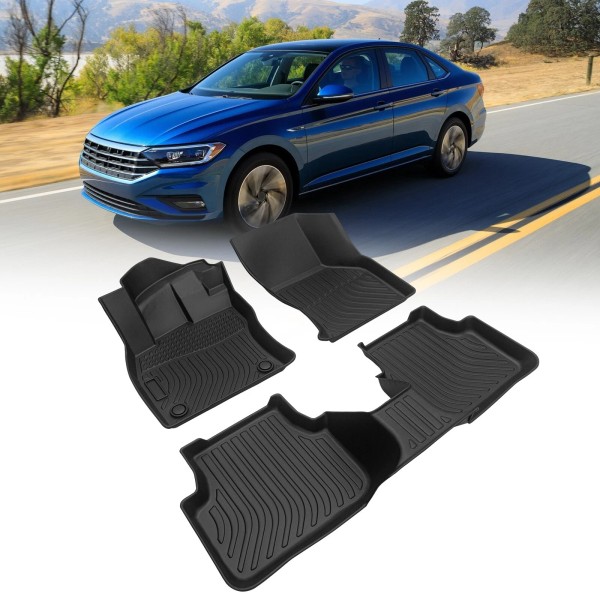unbranded Car Floor Mats for 2019-2023 Volkswagen Jetta Black All-Weather