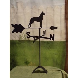 Great Dane Roof Mounted Weathervane Black Wrought Iron