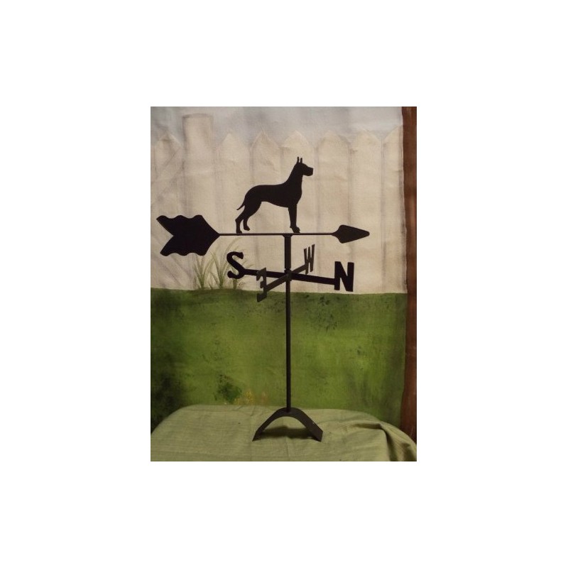 Great Dane Roof Mounted Weathervane Black Wrought Iron