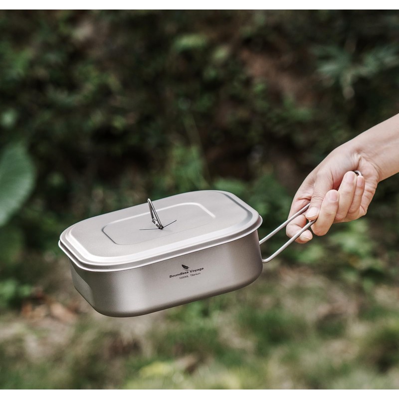 Boundless Voyage Outdoor Camping Titanium Military Mess Tin with Lid