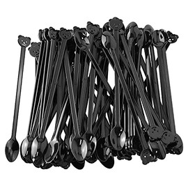 ZZLZX 200PCS Disposable Long Handle Plastic Coffee Stirrer Spoon Sticks, Plastic Drink Stirrer Sticks, Mini Tea Stirrer Spoon for Coffee Cocktail