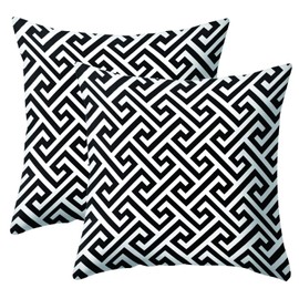 JOTOM Simple Geometric Super Soft Pillow Case Covers for Couch Sofa Bed Pillowcase Cushion Covers Home Decorative 45X45cm,Set of 2 (Black and White Pattern 4)