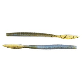Missile Baits Quiver 6.5 Green Pumpkin Gold Shimmer W/Small Purple Flake Top, Clear Milky W/Blue Glimmer Pearl Bottom