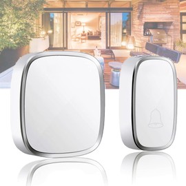 IP44 Waterproof Doorbell Wireless 1000FT Range Door Bells Cordless Door Chime Kit with 36 Chimes Home 4-Level Volume & Blue Light, Best for Plug in Door Entry Bell