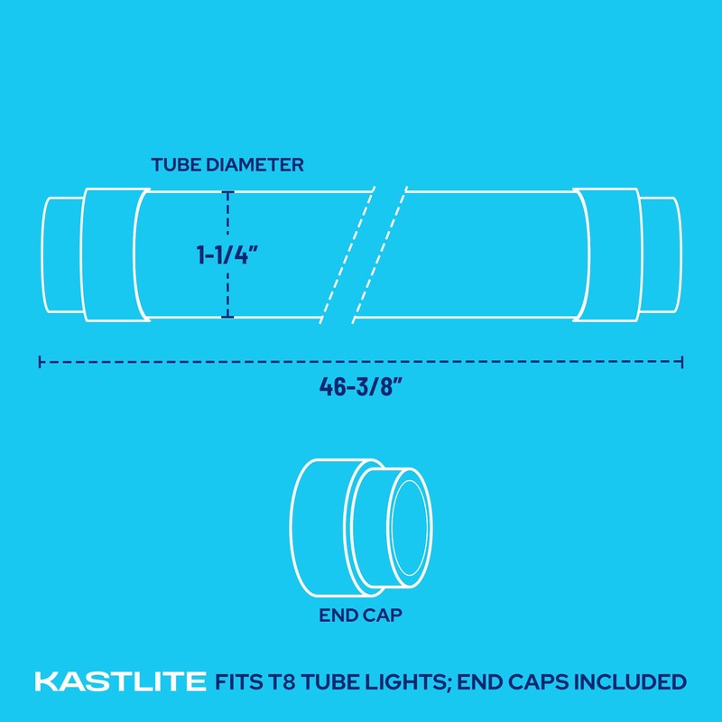 KastLite T8 LED/Fluorescent Light Tube Guard with End Caps -
