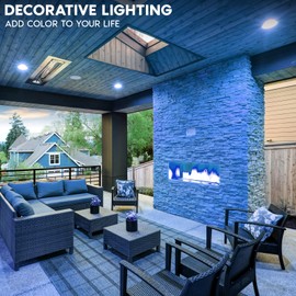 LUXRITE LED PAR38 Flood Blue Light Bulb, 8W (45W Equivalent), LED Blue Flood Light Bulb, Damp Rated, UL Listed, E26 Base, Indoor Outdoor, Holiday, Party, Decoration, Event, Home Lighting (4 Pack)