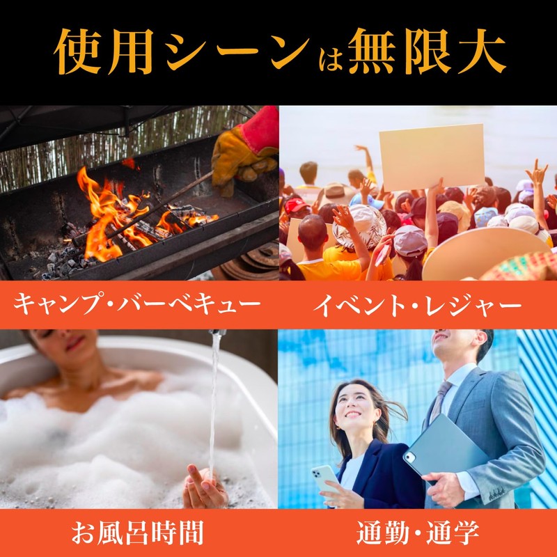 RAKUSE Self-Flow Fan for Sauna (Orange/Plastic), Stylish, See-through Fan, For
