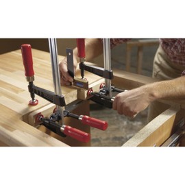 Bessey KT5-1CP Edge clamp with wooden handle, Black/Red/Silver