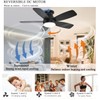 JSAITEE Ceiling Fans with Lights, 42 Inch Low Profile Ceiling