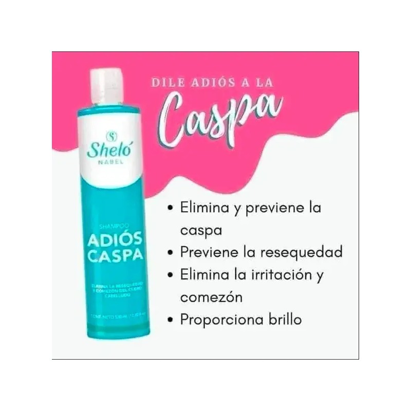 Shampoo Adios Caspa Shelo Nabel 530ml Piezas