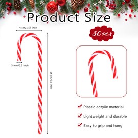 30 Pcs Christmas Candy Cane Ornament, 5.9 Inch Plastic Candy Canes, Christmas Tree Hanging Decoration Twisted Crutch Candy Canes for Xmas Tree Crafts Gift Indoor Outdoor Party Favor (30)