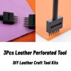 3pcs Leather Prong Punch Tool Set, 2/4/6 Carbon Steel Prong