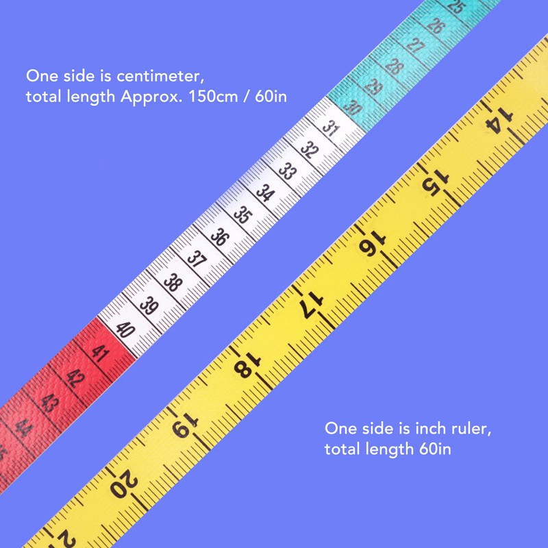 10pcs Soft Measuring Tape 60Inch 150cm Double Sided Colorful Clear