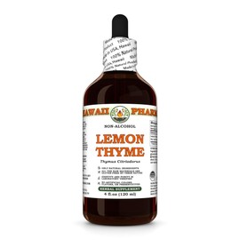 Lemon Thyme (Thymus Citriodorus) Dry Leaf Glycerite, Made in Hawaii, All Natural, Vegan, Lab Tested Alcohol-Free Liquid Extract - 4 fl.oz