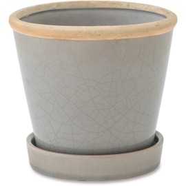 Posh Living 30738 Glossy Pot Moon Mist 5.3 x 5.3 x 5.1 inches (13.5 x 13.5 x 13 cm)