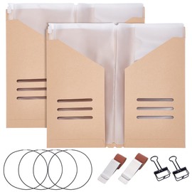 WEBEEDY 12 Pcs Travelers Notebook Accessories Kit 2 Pack Passport Holder Set with Transparent Pouch,Travel File Folder,Pen Holder,Binder Clips and Elastic Straps for TN Card Holder Storage Accessories