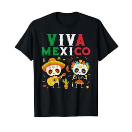 Viva Mexico Boy Girl Maracas Guitar Mexican Independence T-Shirt