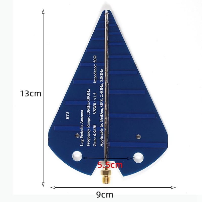 Byttlerom HT5 Log Periodic Antenna 1.3-10GHz High Gain 6-9dBi 50Ohm
