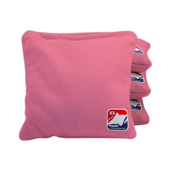 Official Weather-Resistant Cornhole Bags from The American Cornhole Association 6" All-Weather Double-Stitched Resin-Filled Bean Bags for Corn Hole Outdoor Game - Pink