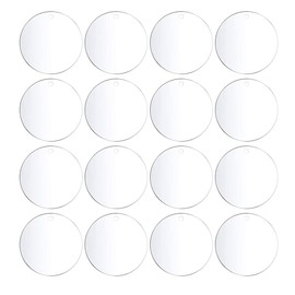 FONGKNOX 16PCS Clear Round Acrylic Discs 5cm Clear Acrylic Sheets 2mm Thick Round Acrylic Discs for Photo Frames DIY Craft Project Signs