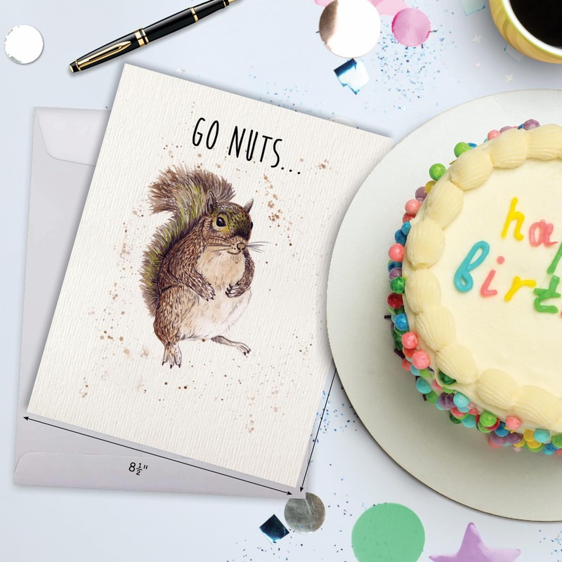 Big 'Wildlife Expressions Squirrel' Birthday Greeting Card with Envelope 8.5