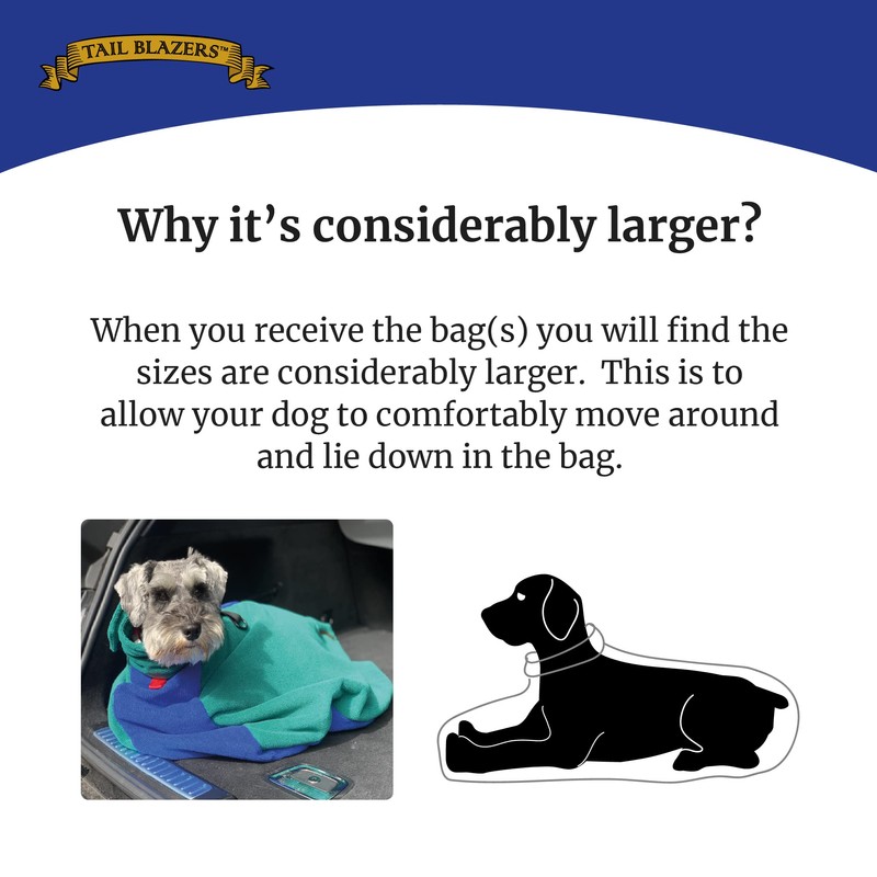 TAIL BLAZERS Quality Dog Drying Bag. Keep Dry & Warm