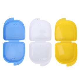 Estuche de Retención de Ortodoncia de 3 Piezas, Contenedor de Almacenamiento de Caja de Dentadura de Media Boca Dental, Estuche Protector Bucal de Viaje para Hombres Y Mujeres