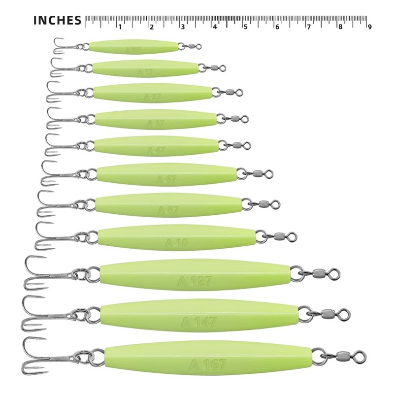 8oz Diamond Jigs 8 Pack Glow,Saltwater Fishing Lures with Holographic