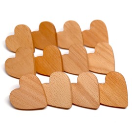 Auped 12PS Heart Shaped Wooden Knobs, Wooden Drawer Pulls, Natural Heart-Shaped Wooden Cabinet Knobs, Pull Handles for Boho Furniture, Chest of Drawers Handles, Kitchen Cabinet, Wooden Knob