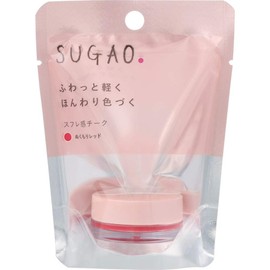 Sugao Souffle Feeling Blush, Warm Red, Tone Change Powder Formulated with Light, 0.2 oz (4.8 g)
